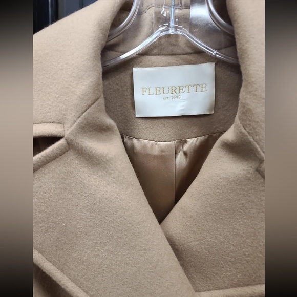 Loro Piana Sz 4 Fleurette Classic Camel Double Breasted Fitted Slender Pea Coat - Picture 8 of 15